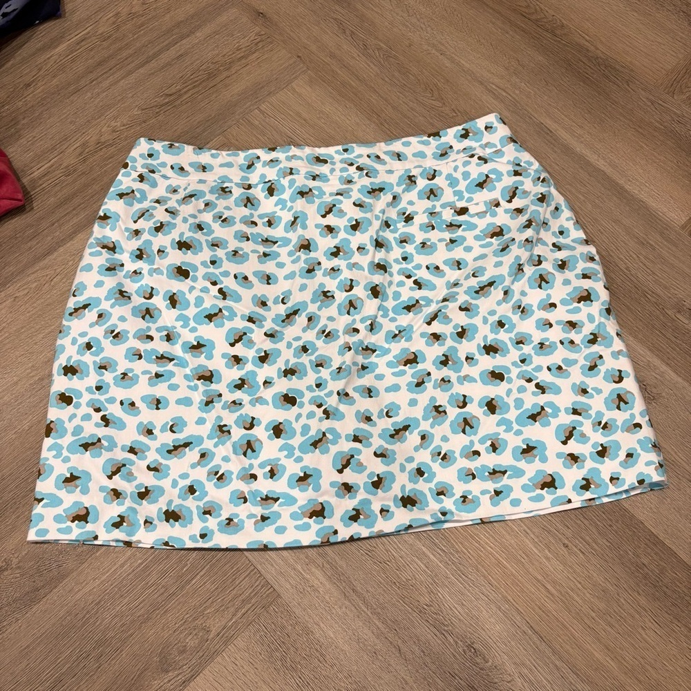 Krazy Larry Skort Women's Athletic Golf Skirt Blue Leopard Print Size 14 - Picture 5 of 8